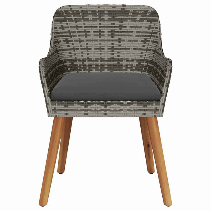 Trädgård Stol 2 Pcs Grå 62,5 X 55 X 82 Cm Konstrotting