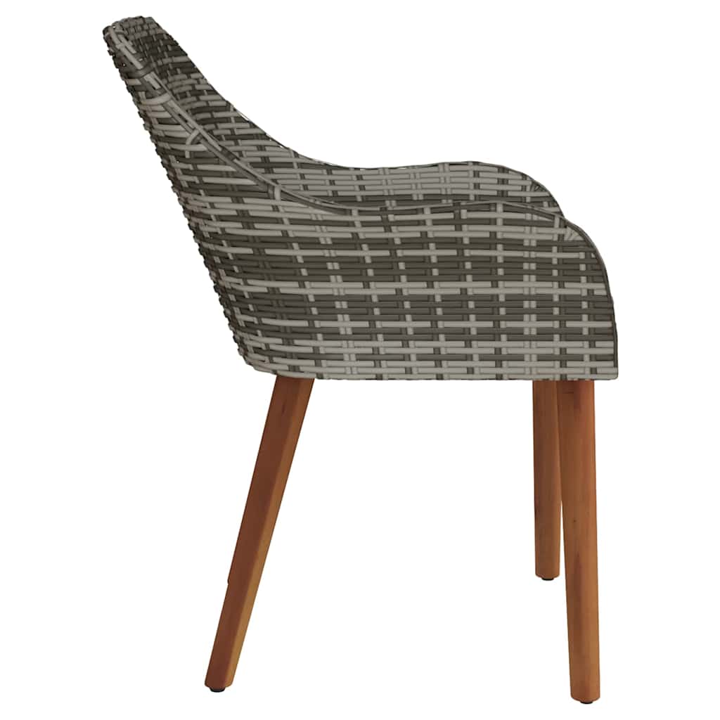 Trädgård Stol 2 Pcs Grå 62,5 X 55 X 82 Cm Konstrotting