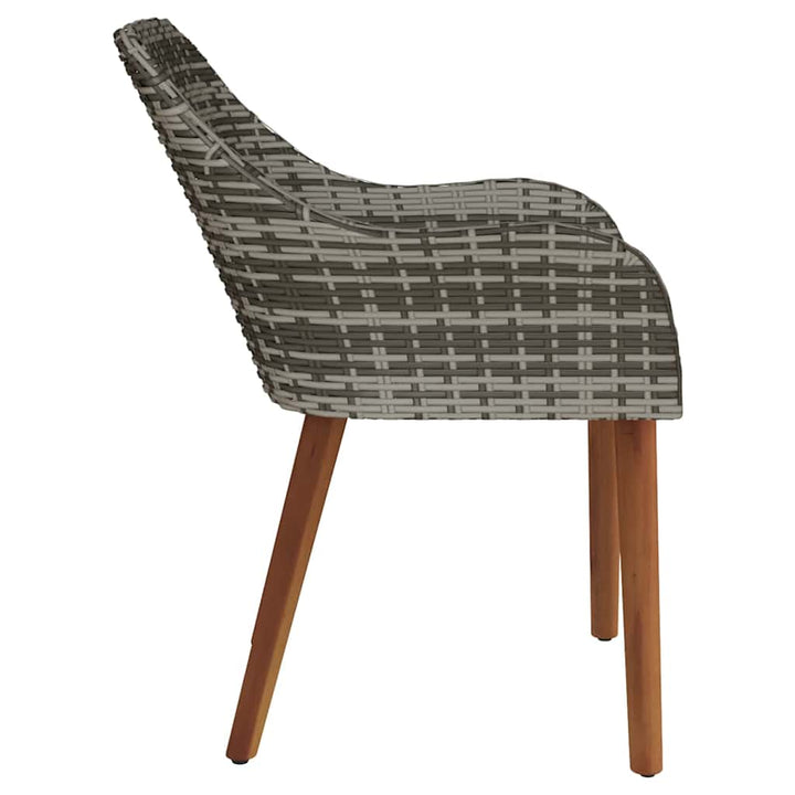 Trädgård Stol 2 Pcs Grå 62,5 X 55 X 82 Cm Konstrotting