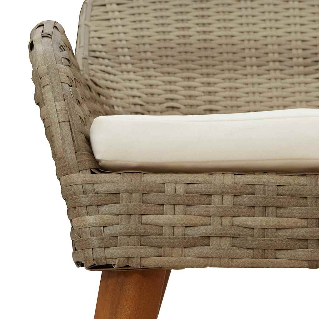 Trädgård Stol 2 Pcs Beige 62,5 X 55 X 82 Cm Konstrotting