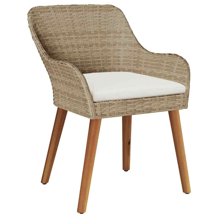 Trädgård Stol 2 Pcs Beige 62,5 X 55 X 82 Cm Konstrotting