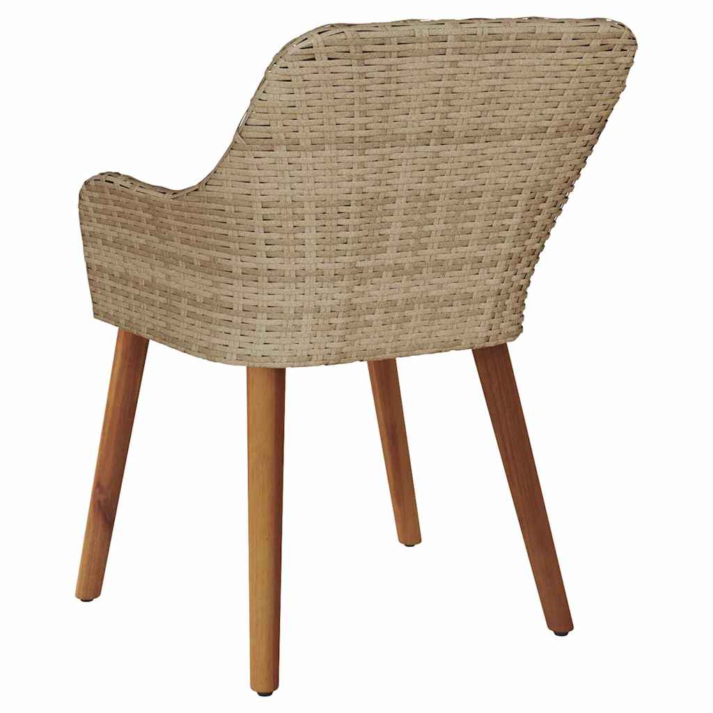 Trädgård Stol 2 Pcs Beige 62,5 X 55 X 82 Cm Konstrotting