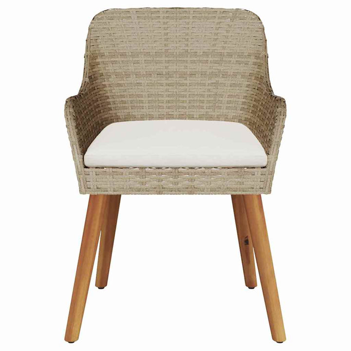 Trädgård Stol 2 Pcs Beige 62,5 X 55 X 82 Cm Konstrotting