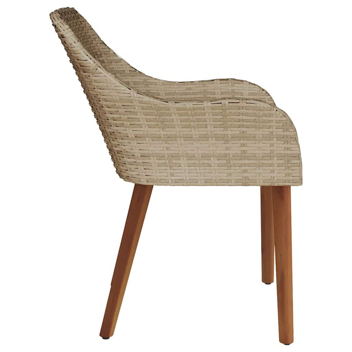 Trädgård Stol 2 Pcs Beige 62,5 X 55 X 82 Cm Konstrotting