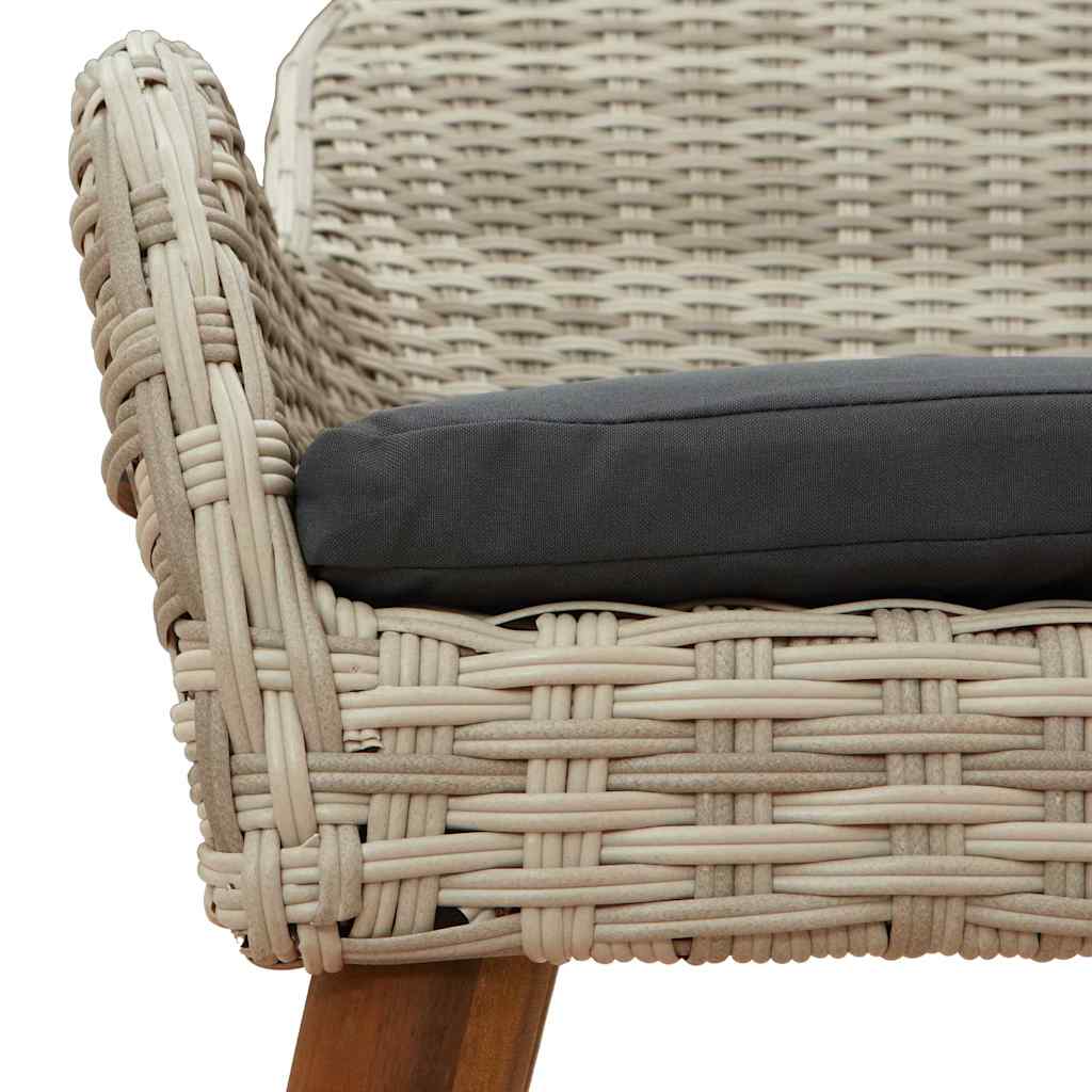 Trädgård Stol 2 Pcs Ljusgrå 62,5 X 55 X 82 Cm Konstrotting