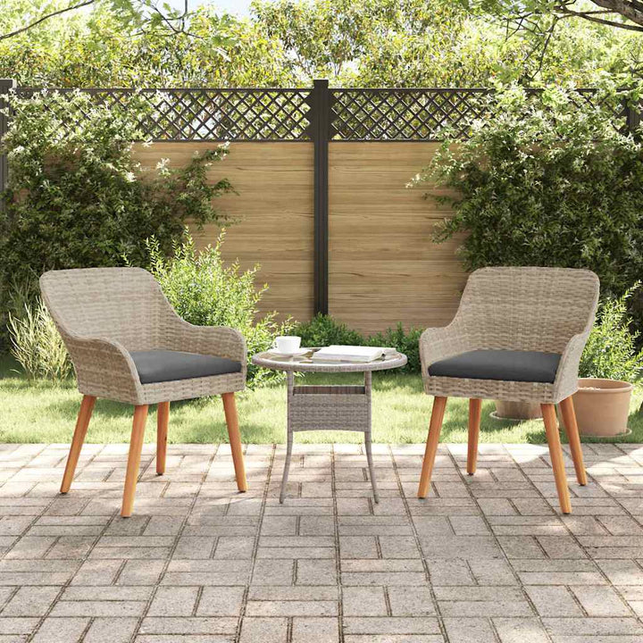 Trädgård Stol 2 Pcs Ljusgrå 62,5 X 55 X 82 Cm Konstrotting