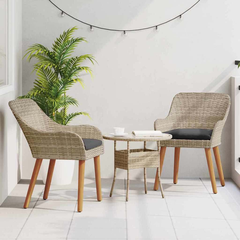 Trädgård Stol 2 Pcs Ljusgrå 62,5 X 55 X 82 Cm Konstrotting