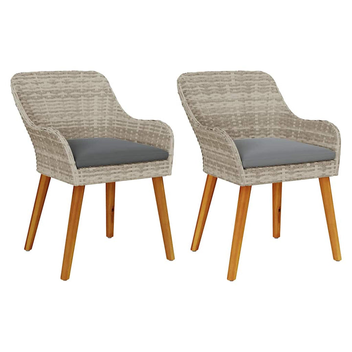Trädgård Stol 2 Pcs Ljusgrå 62,5 X 55 X 82 Cm Konstrotting