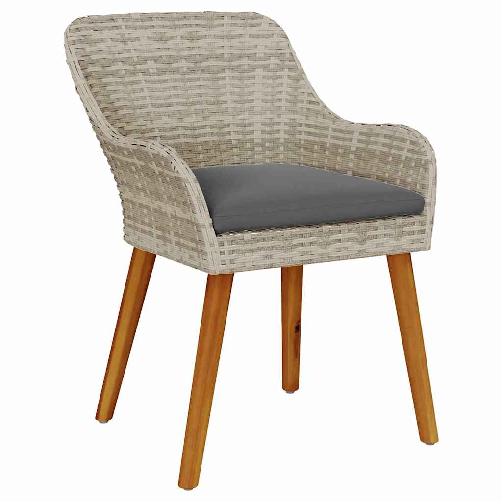 Trädgård Stol 2 Pcs Ljusgrå 62,5 X 55 X 82 Cm Konstrotting