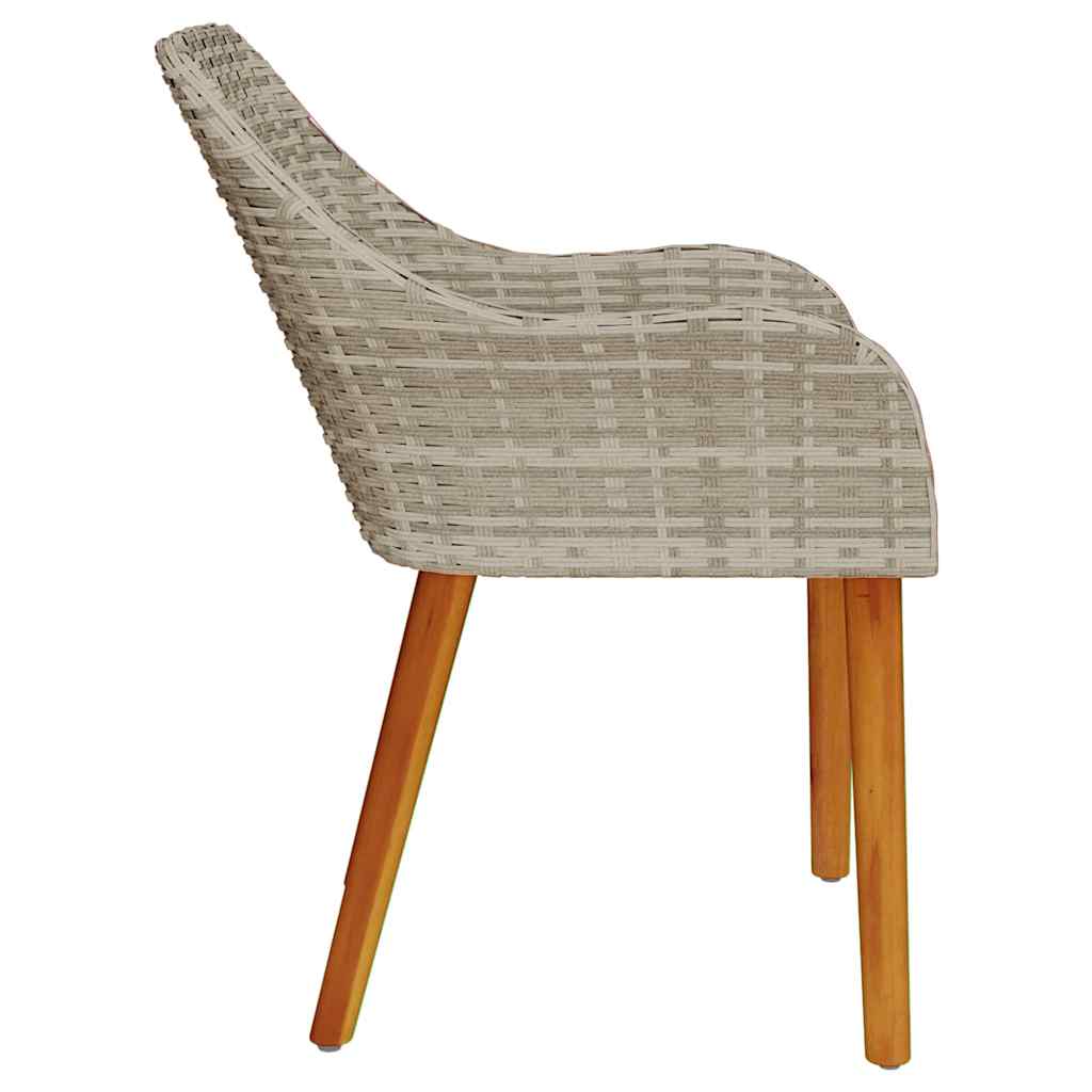 Trädgård Stol 2 Pcs Ljusgrå 62,5 X 55 X 82 Cm Konstrotting