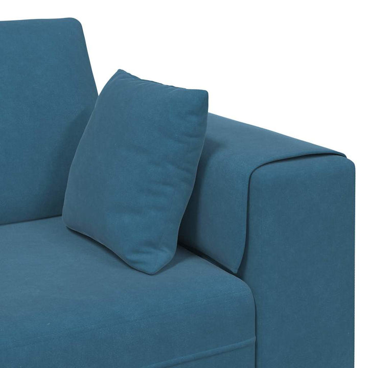 Soffa Blå 250 X 77 X 76 Cm Sammet