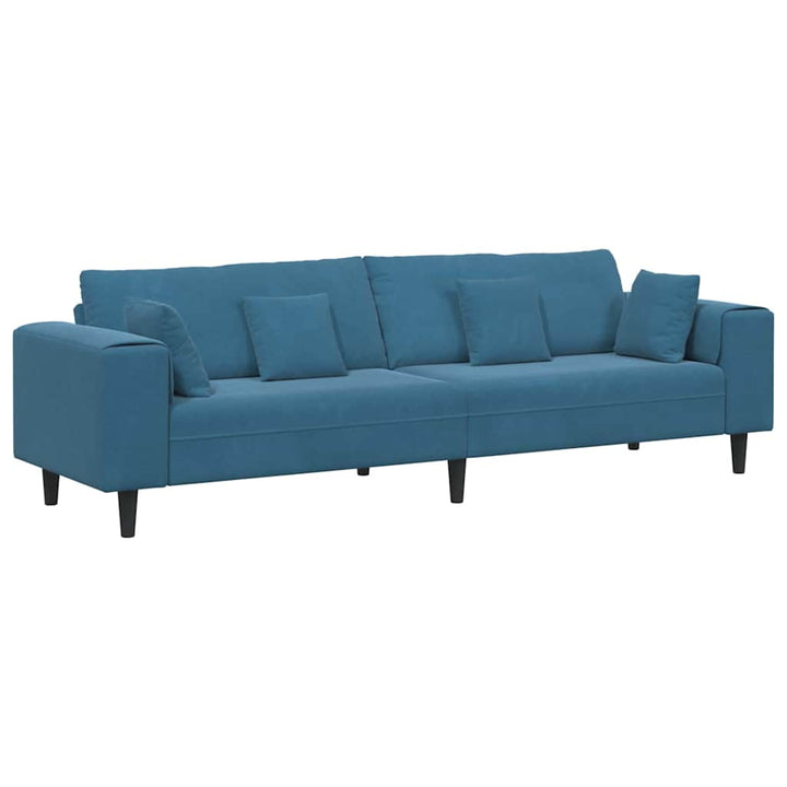Soffa Blå 250 X 77 X 76 Cm Sammet