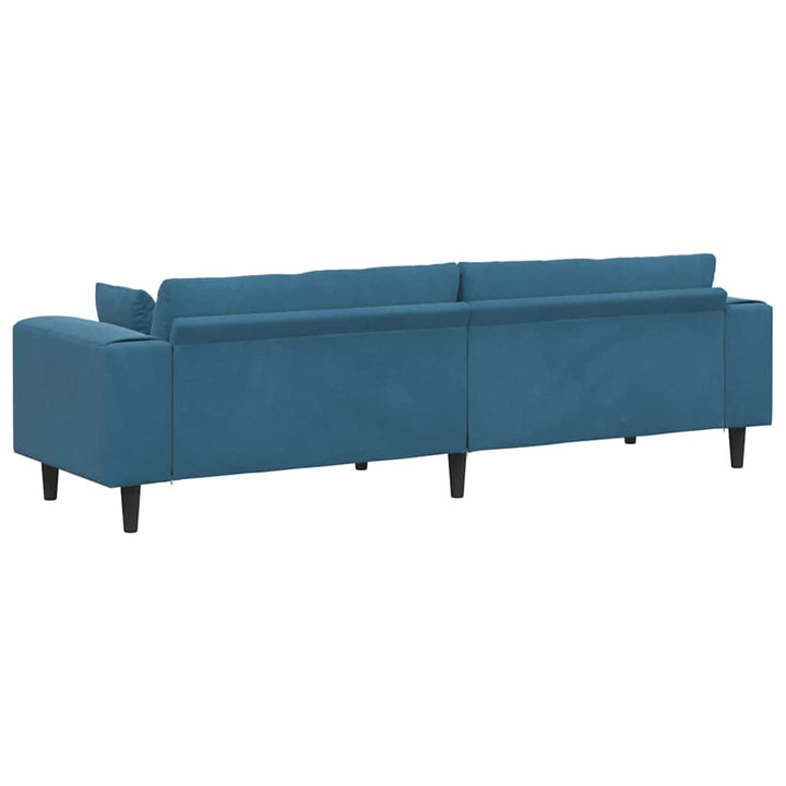 Soffa Blå 250 X 77 X 76 Cm Sammet