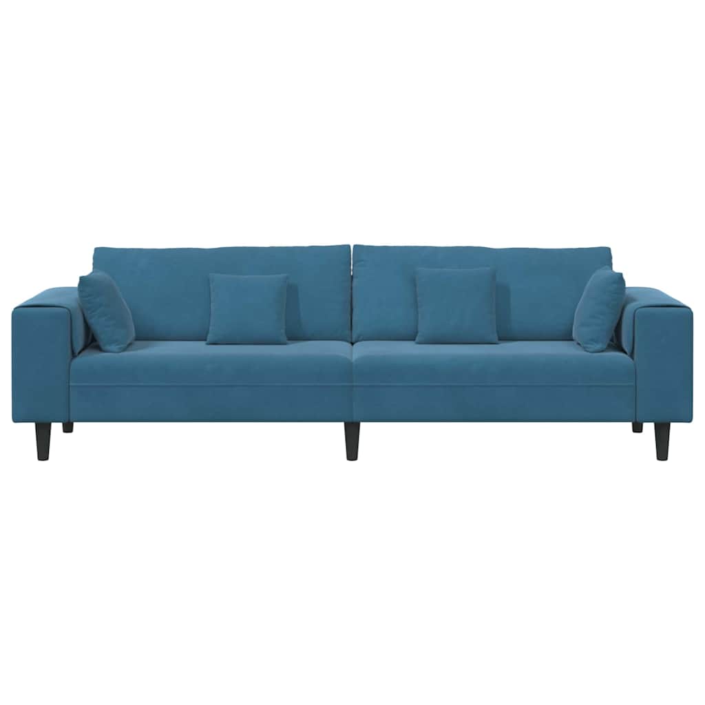 Soffa Blå 250 X 77 X 76 Cm Sammet
