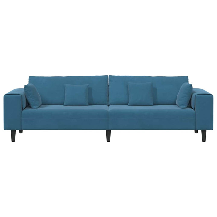 Soffa Blå 250 X 77 X 76 Cm Sammet
