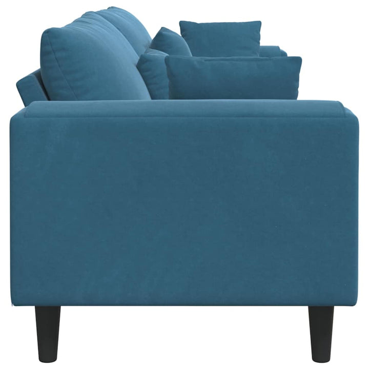 Soffa Blå 250 X 77 X 76 Cm Sammet