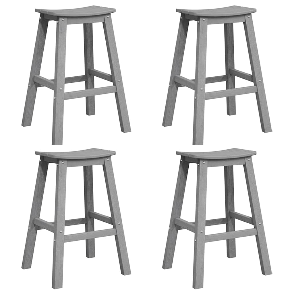 Trädgårds Bar Set 4 Pcs Ljusgrå Hdpe