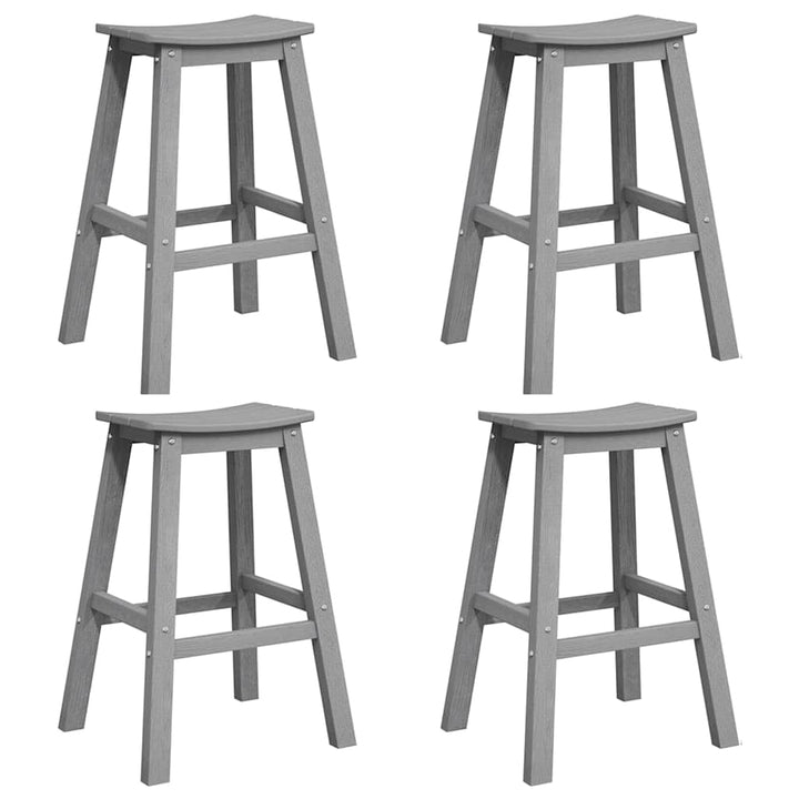 Trädgårds Bar Set 4 Pcs Ljusgrå Hdpe