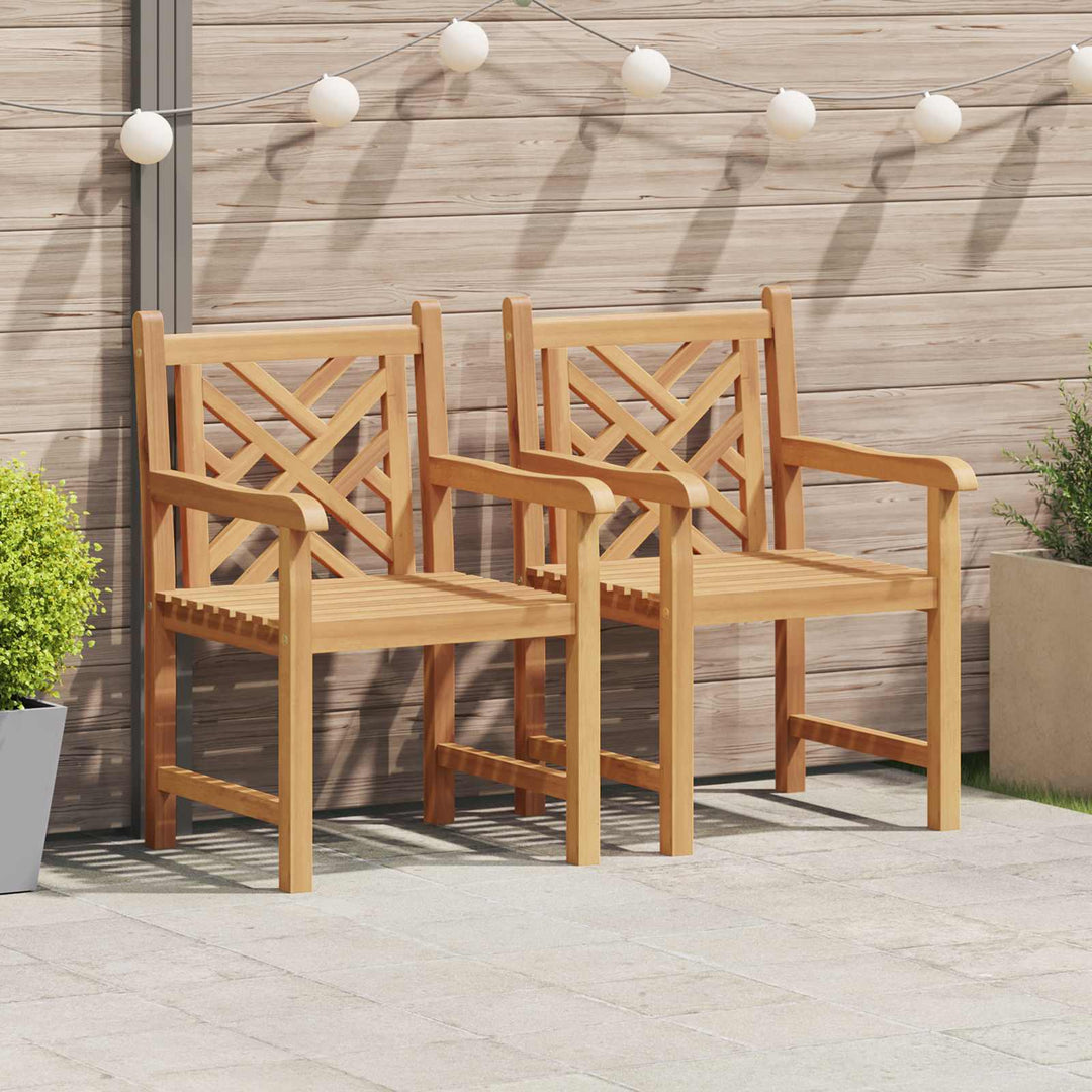 Trädgård Stol 2 Pcs 60 X 58 X 90 Cm Massivt Teakträ