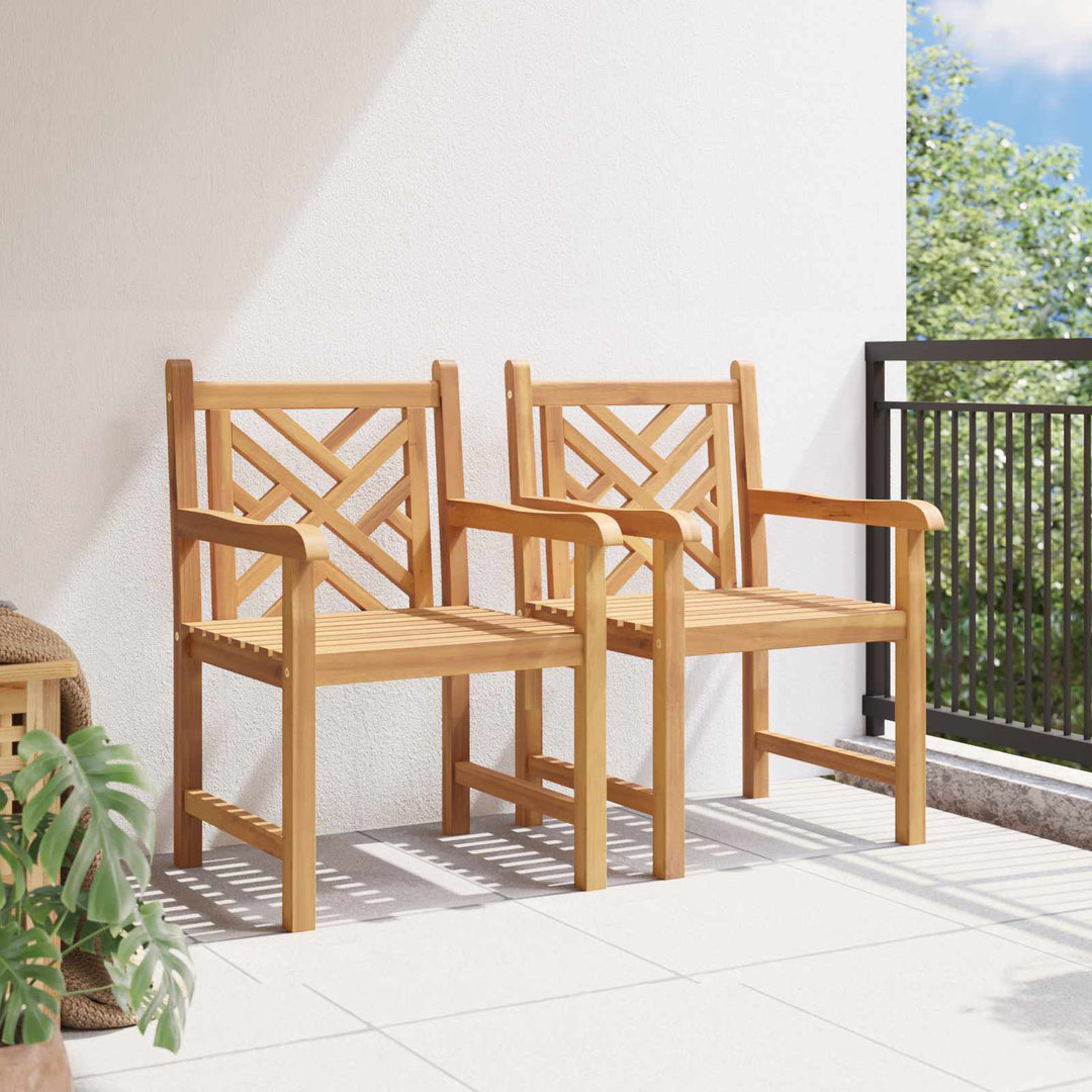 Trädgård Stol 2 Pcs 60 X 58 X 90 Cm Massivt Teakträ