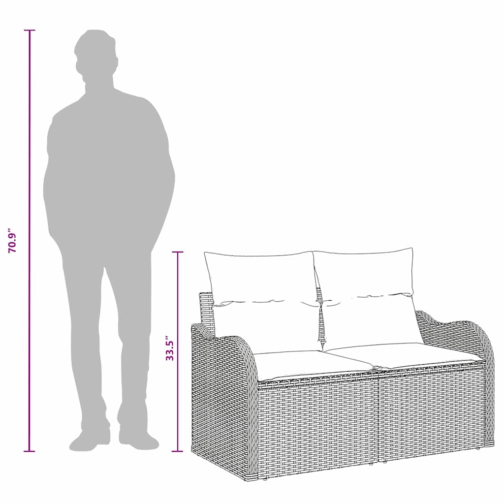 Trädgårdsoffa Med Kudde 121 X 62 X 69 Cm Konstrotting