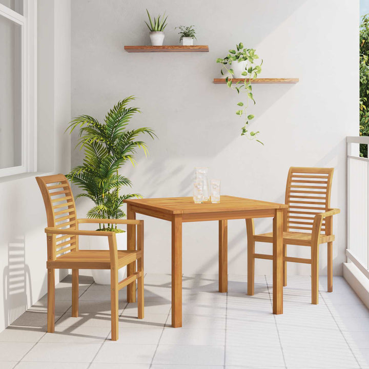 Matstol 2 Pcs Brun 62 X 55 X 94 Cm Massivt Teakträ