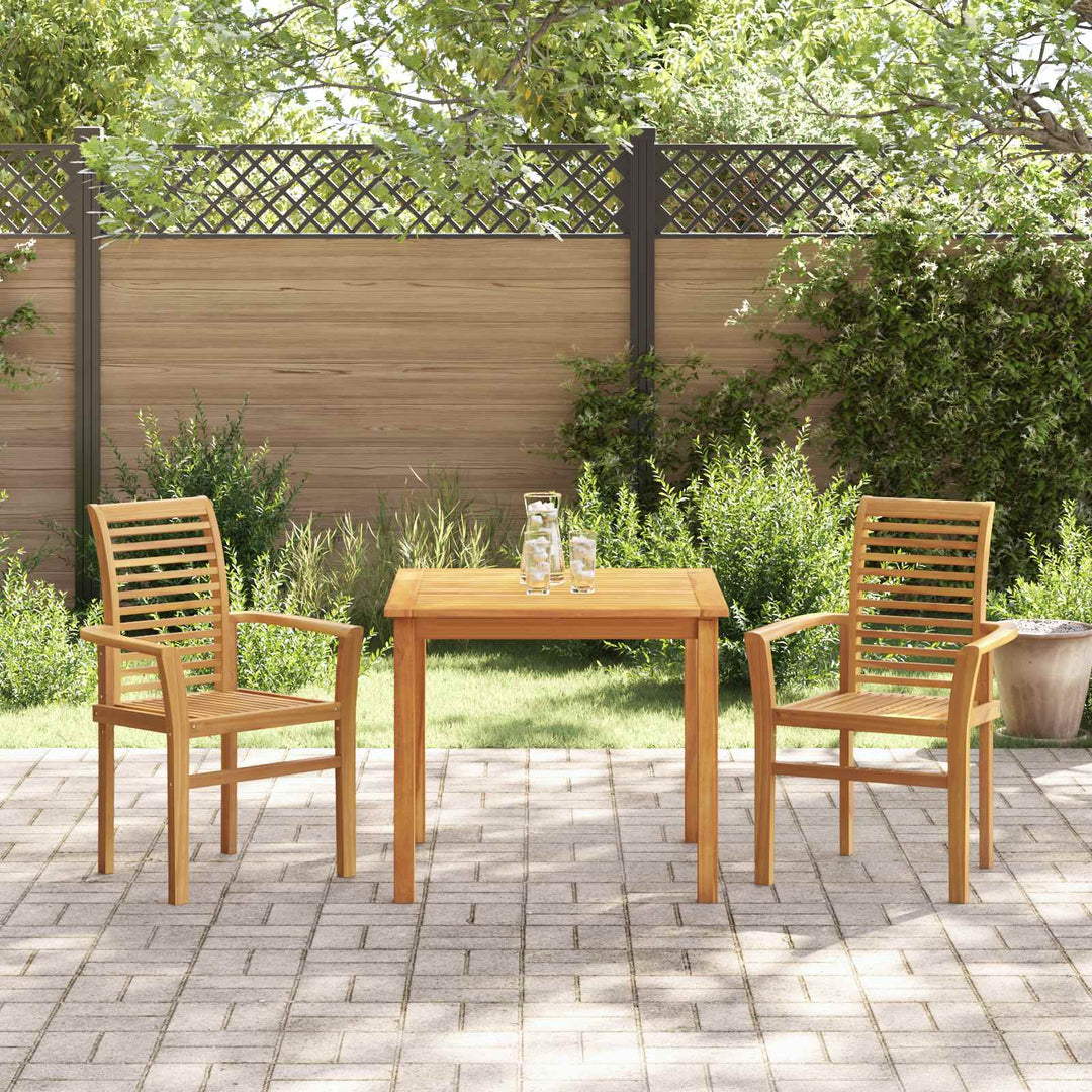 Matstol 2 Pcs Brun 62 X 55 X 94 Cm Massivt Teakträ