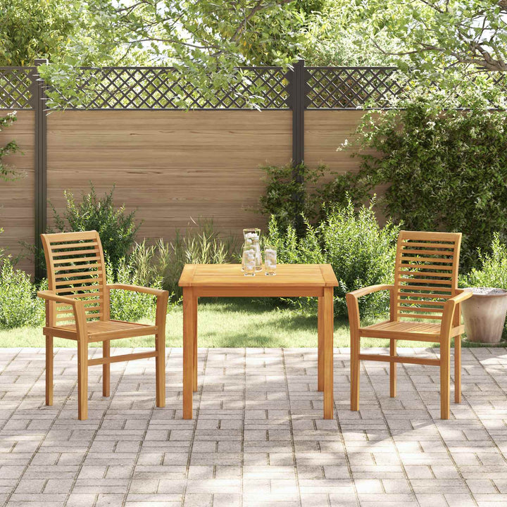 Matstol 2 Pcs Brun 62 X 55 X 94 Cm Massivt Teakträ