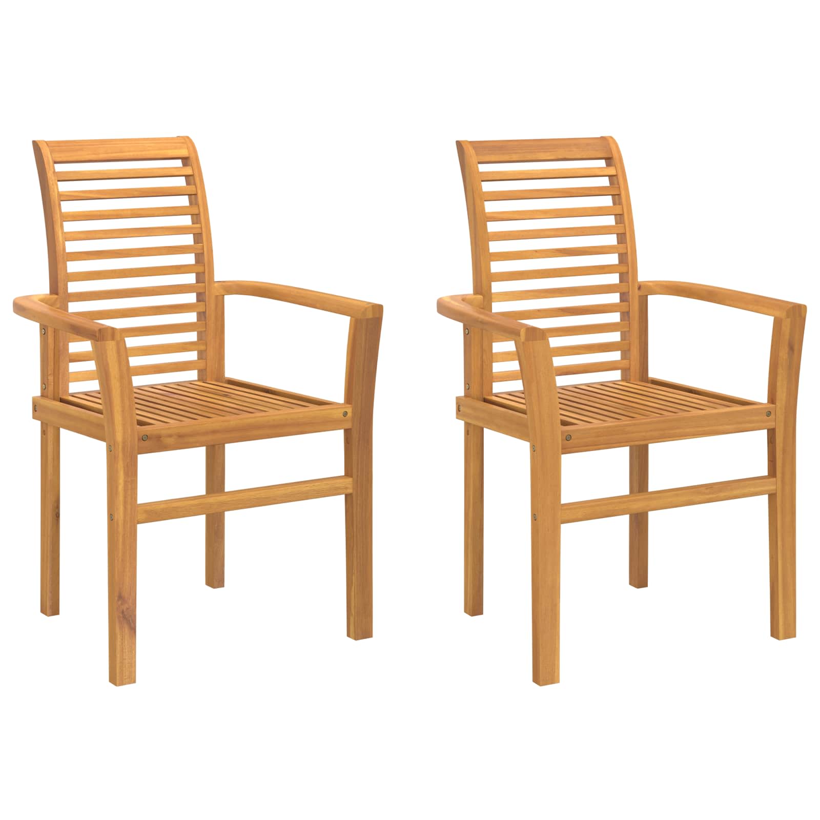 Matstol 2 Pcs Brun 62 X 55 X 94 Cm Massivt Teakträ