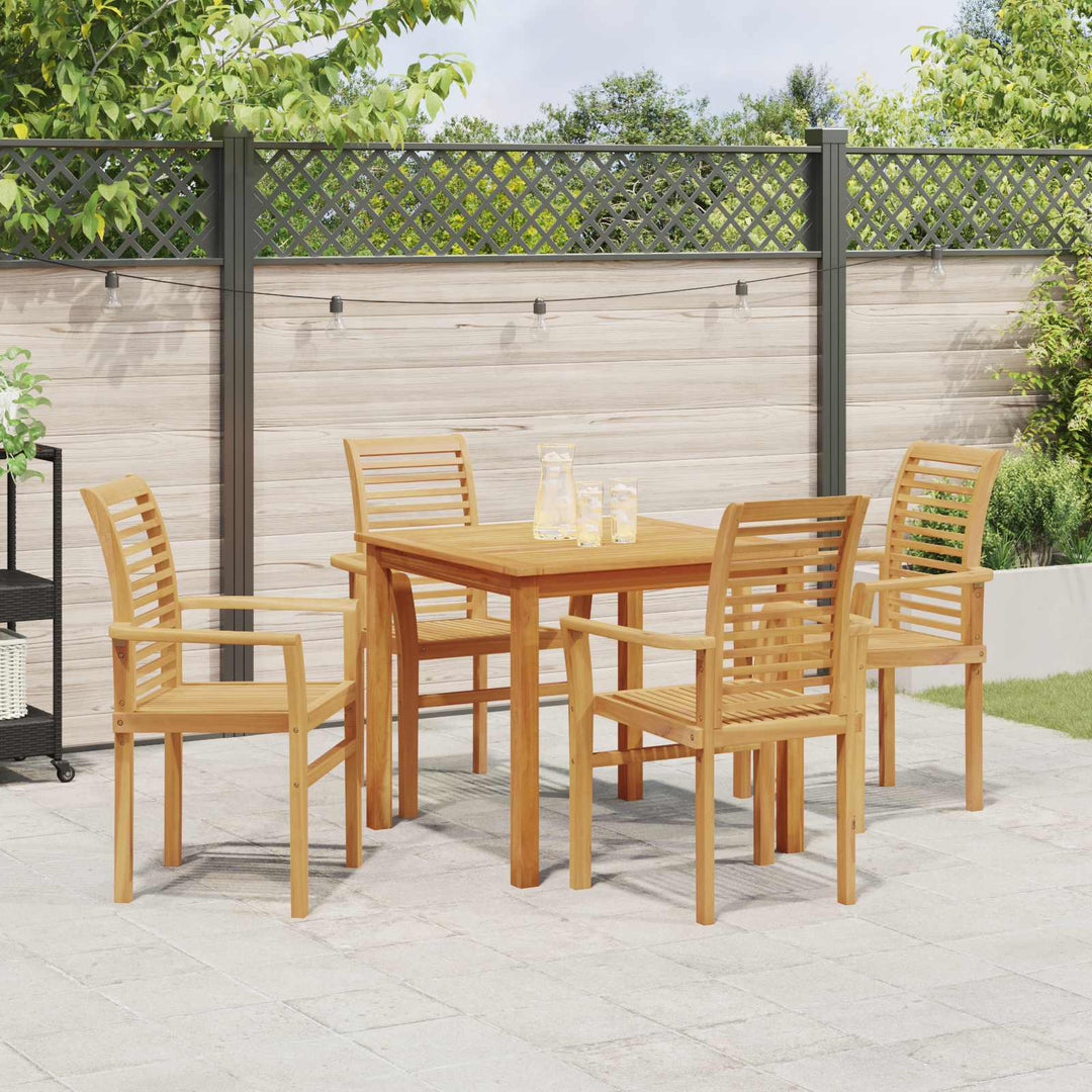 Matstol 4 Pcs Brun 62 X 55 X 94 Cm Massivt Teakträ