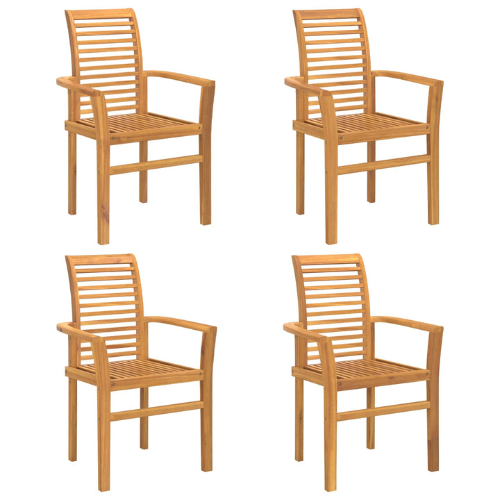 Matstol 4 Pcs Brun 62 X 55 X 94 Cm Massivt Teakträ