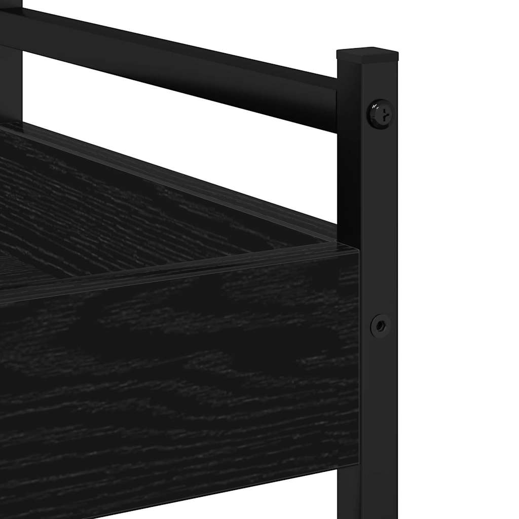 Köksvagn Svart Ek 50 X 30 X 70 Cm Konstruerat Trä
