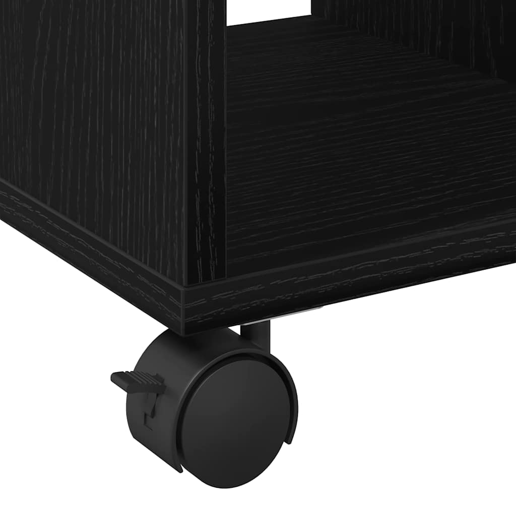 Sidobord Svart Ek 50 X 30 X 55 Cm Konstruerat Trä