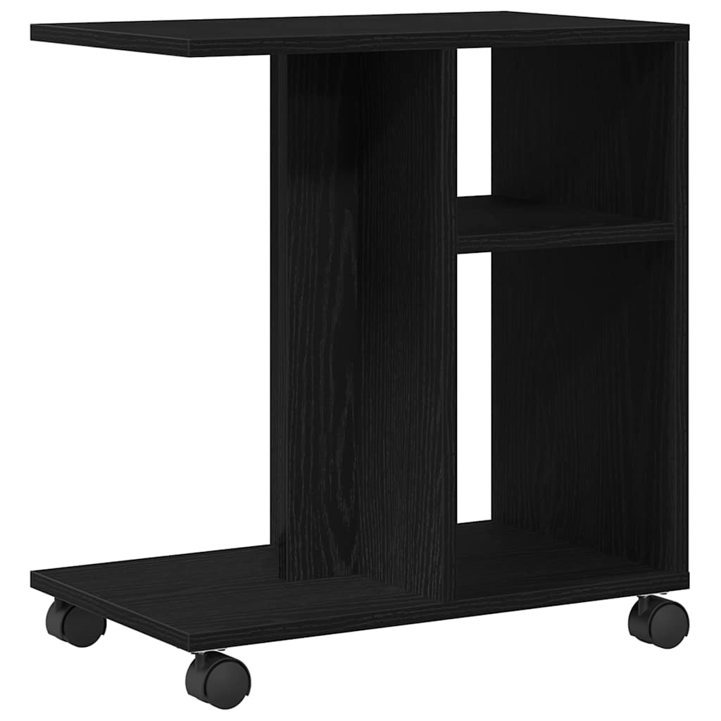 Sidobord Svart Ek 50 X 30 X 55 Cm Konstruerat Trä