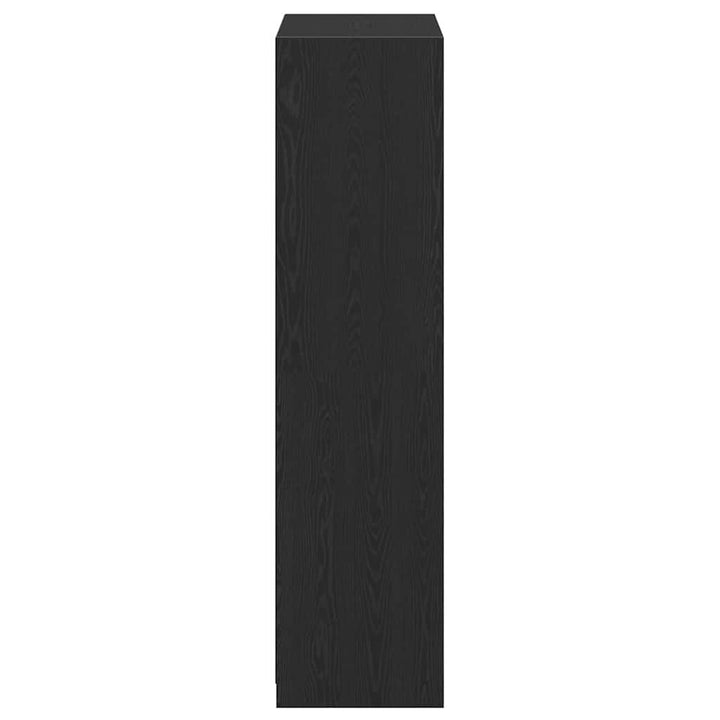 Garderob Med Hylla Svart Ek 80 X 50 X 200 Cm Konstruerat Trä