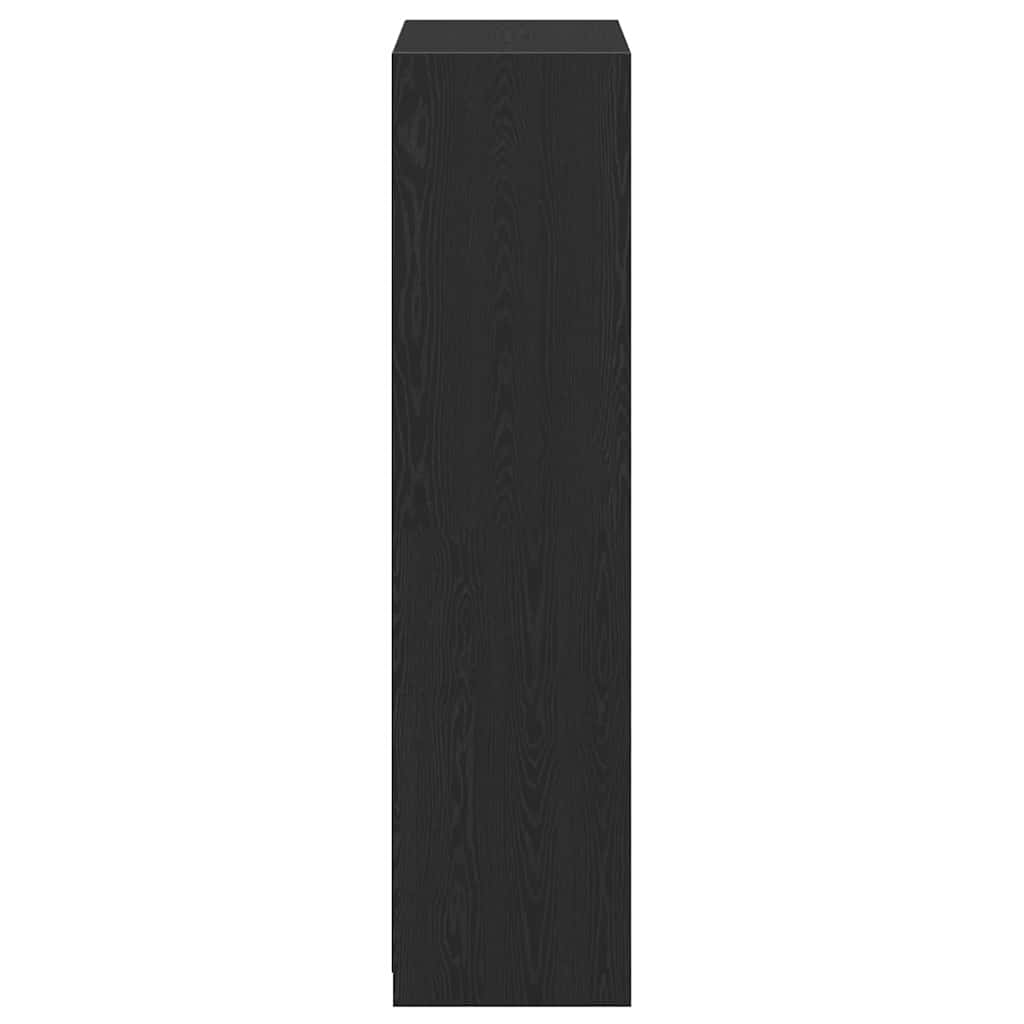 Garderob Med Hylla Svart Ek 80 X 50 X 200 Cm Konstruerat Trä