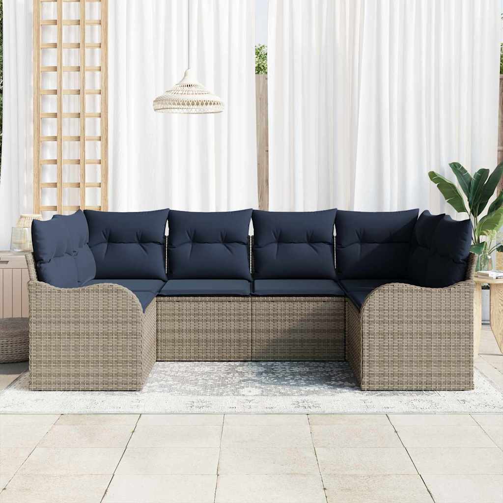 Soffset 6 St Grå [Syntetisk]: Poly Rattan