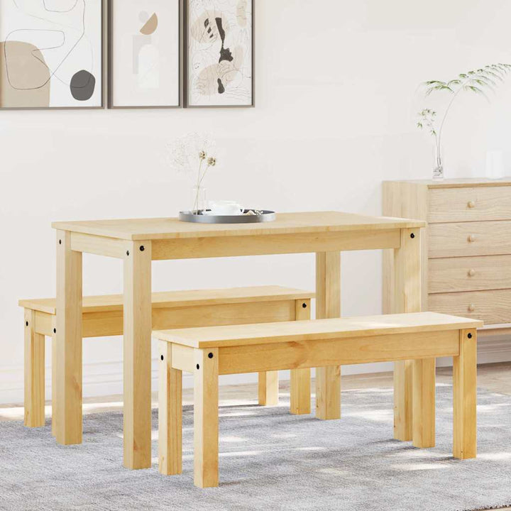 Matgrupp 3 Delar Panama Massiv Trä Furu