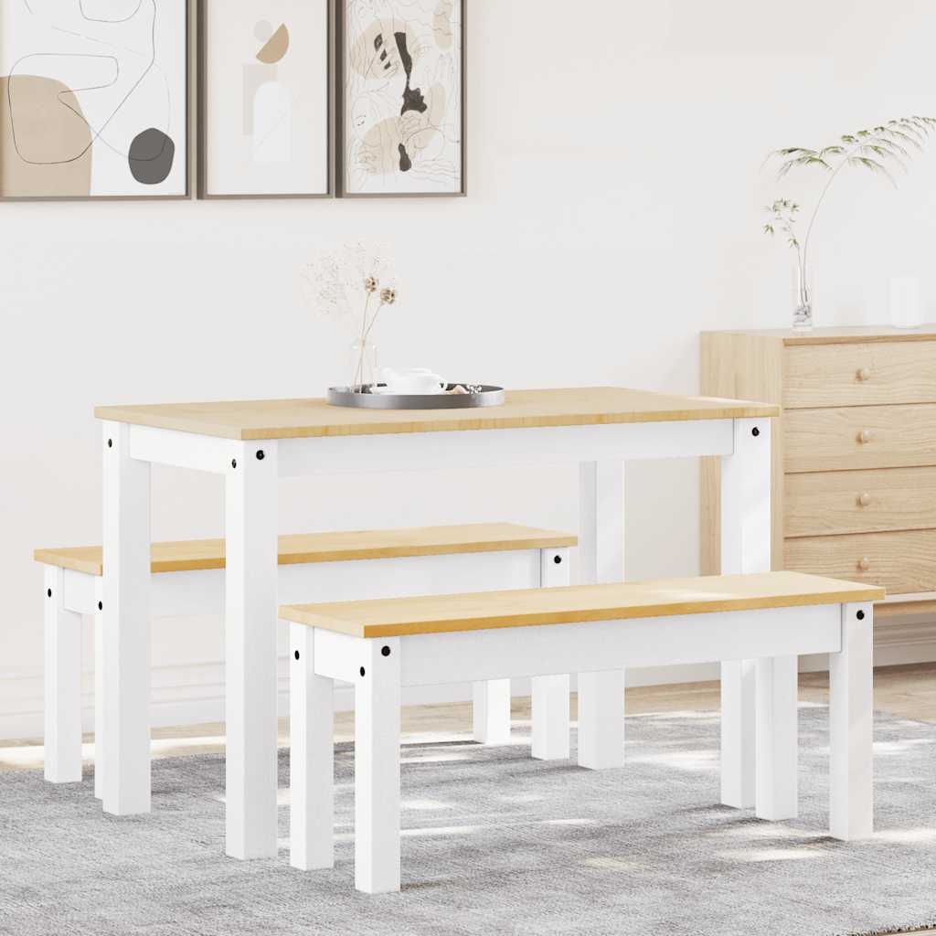 Matgrupp 3 Delar Panama Massiv Trä Furu