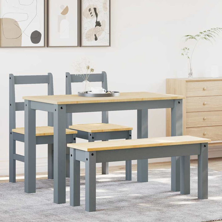 Matgrupp 3 Delar Panama Massiv Trä Furu