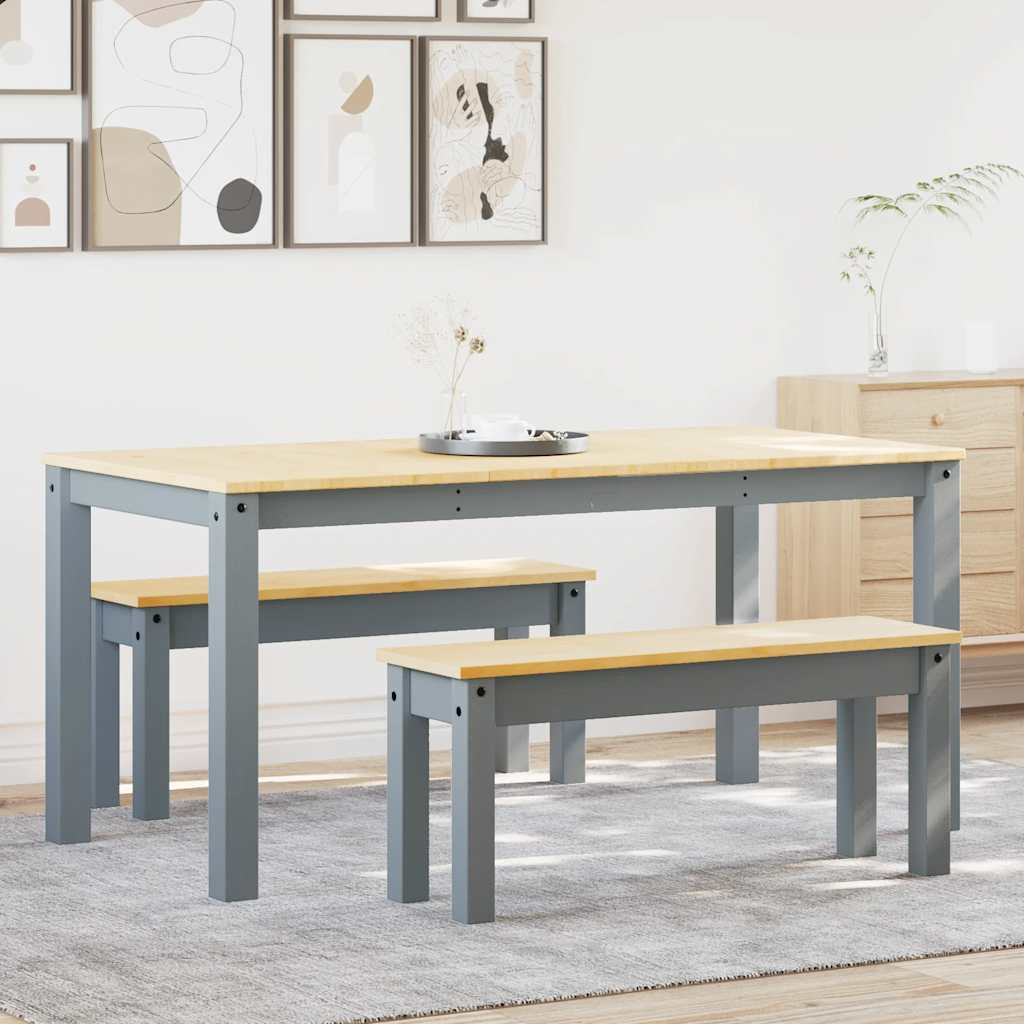 Matgrupp 3 Delar Panama Massiv Trä Furu