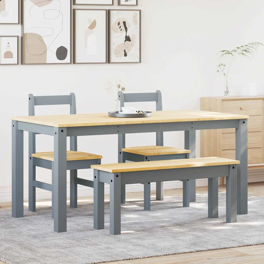 Matgrupp 3 Delar Panama Massiv Trä Furu