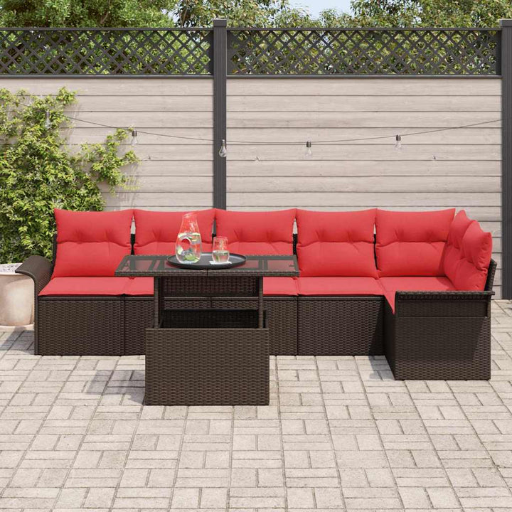 Trädgårdsoffset 7 St Poly Rattan