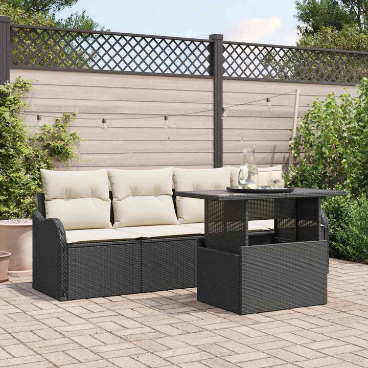 Trädgårdsoffset 5 St Brun Poly Rattan