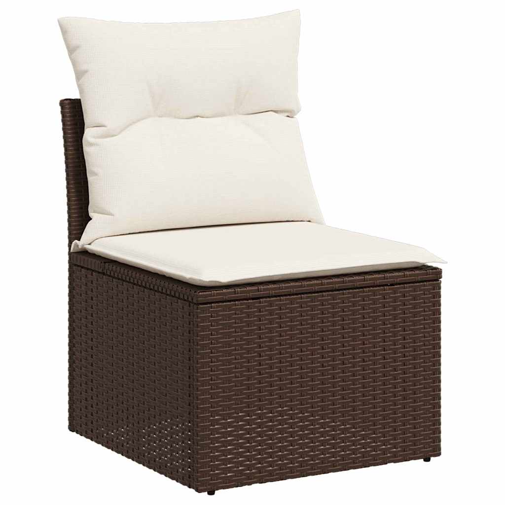 Trädgårdsoffset 5 St Brun Poly Rattan