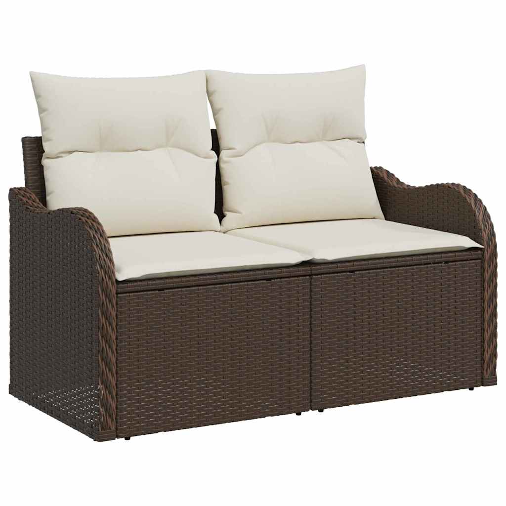 Trädgårdsoffset 7 St Brun Poly Rattan