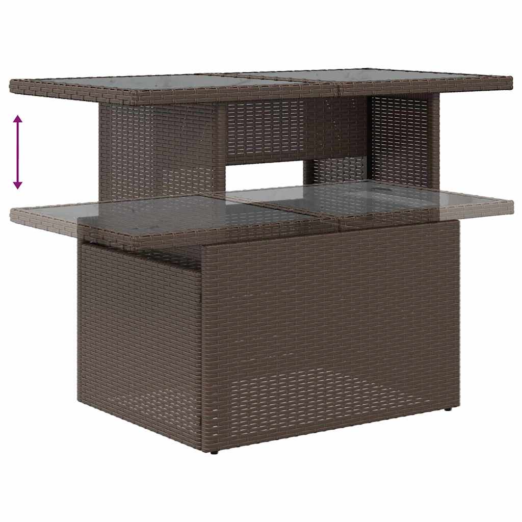 Trädgårdsoffset 7 St Brun Poly Rattan