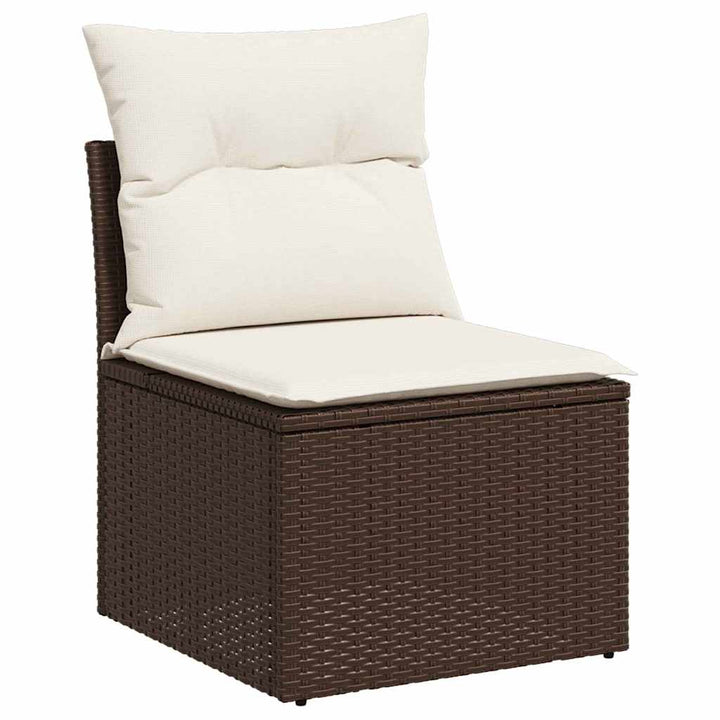 Trädgårdsoffset 5 St Brun Poly Rattan
