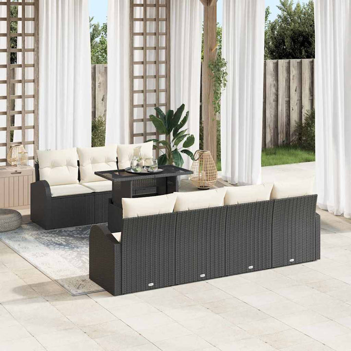 Trädgårdsoffset 8 St Brun Poly Rattan