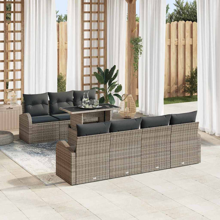 Trädgårdsoffset 8 St Brun Poly Rattan